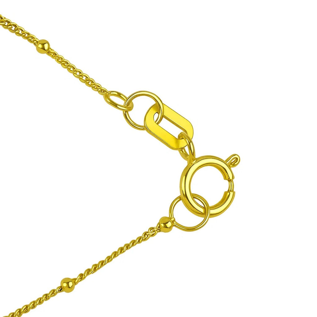 14K Yellow Gold Malachite Inlay Circle Necklace