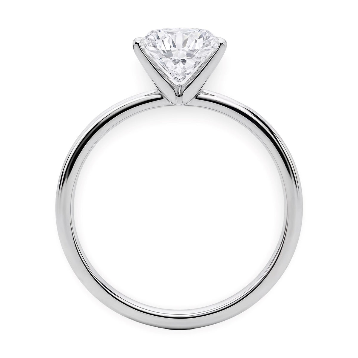 2 Carat Round Lab Grown IGI G/VS1 Diamond Solitaire Ring in Sterling Silver