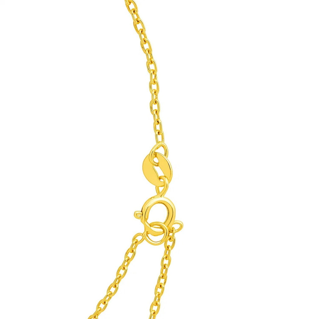 14k Yellow Gold 17 inch Necklace with Cushion Blue Topaz