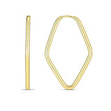 14k Yellow Gold Endless Marquise Hoops