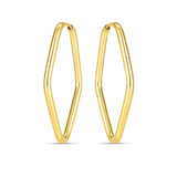 14k Yellow Gold Endless Marquise Hoops