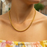 14k Yellow Gold Bead Chain Necklace(4mm)