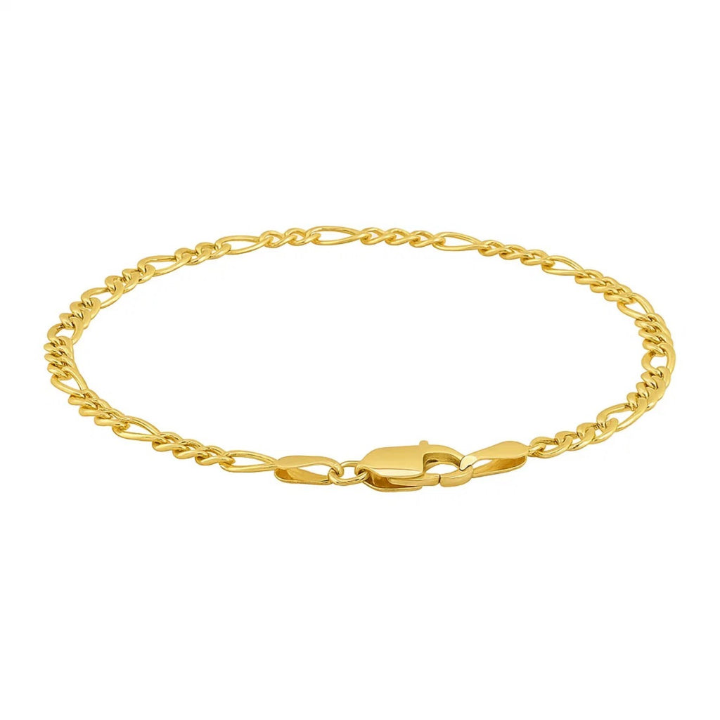 10k Yellow Gold Link Figaro Bracelet (2.60 mm)