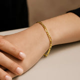10k Yellow Gold Link Figaro Bracelet (2.60 mm)