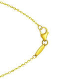 14K Yellow Gold Puffed Mini Cross Pendant Necklace