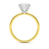 2 Carat Princess Lab Grown IGI G/VS1 Diamond Solitaire Ring in 10K Yellow Gold