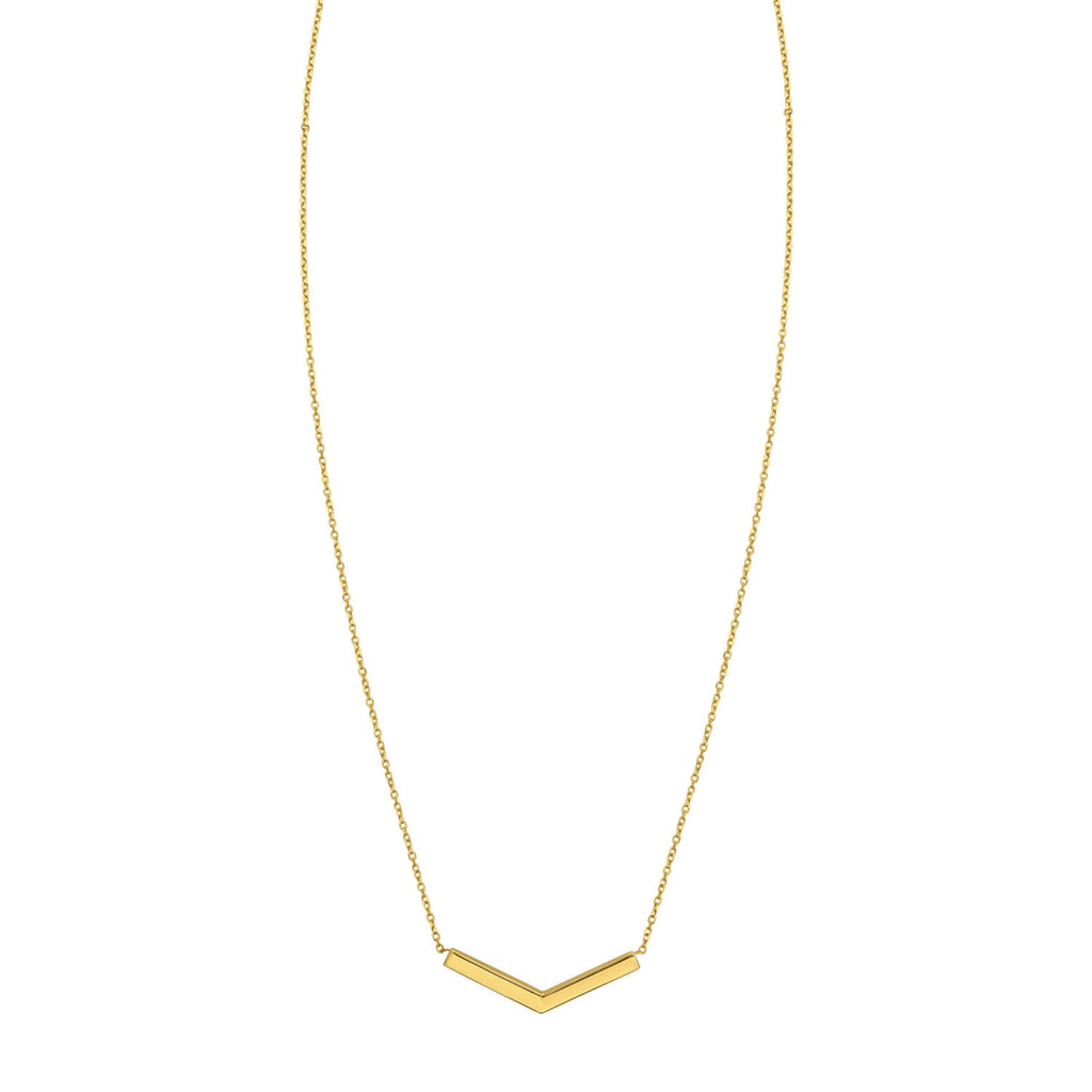 14K Yellow Gold Chevron Necklace
