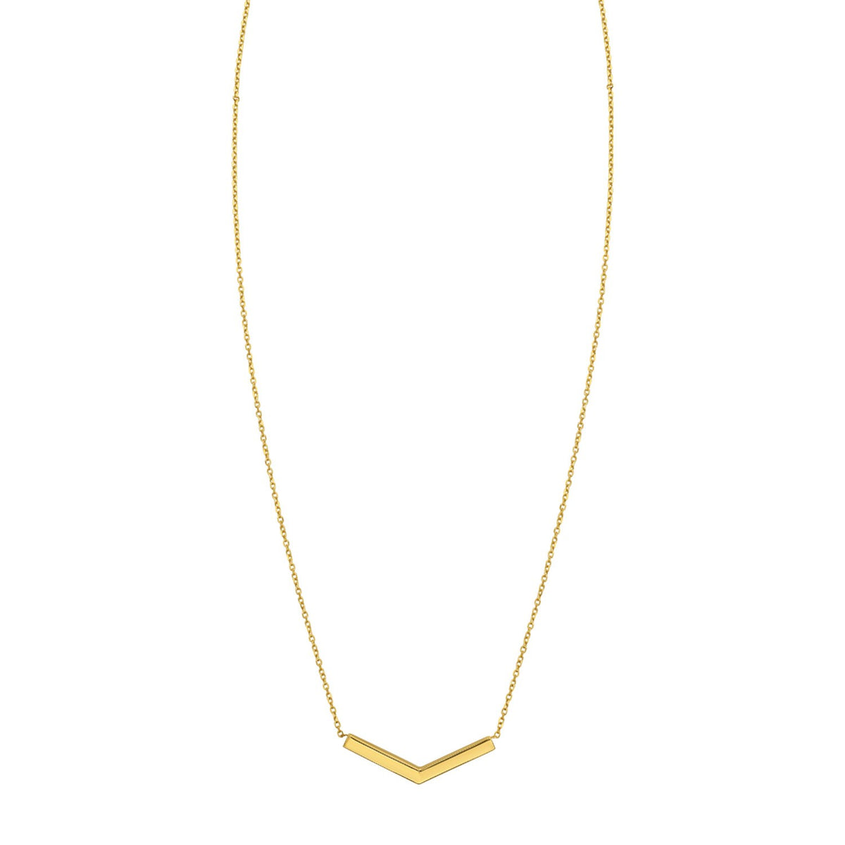 14K Yellow Gold Chevron Necklace