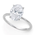 5 Carat Oval Lab Grown IGI G/VS1 Diamond Solitaire Ring in 10K White Gold