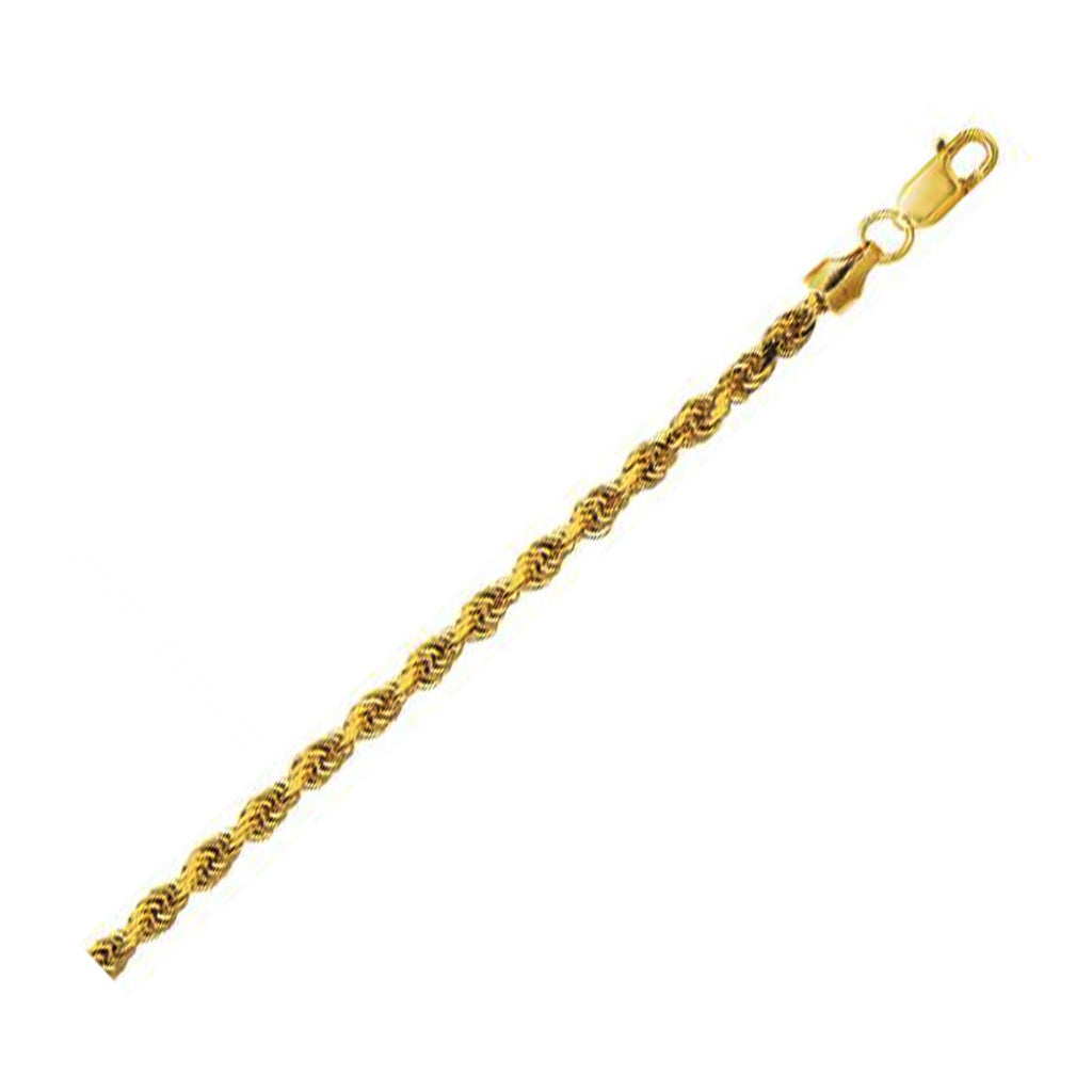 Lite Rope Chain Bracelet in 10k Yellow Gold  (3.20 mm)