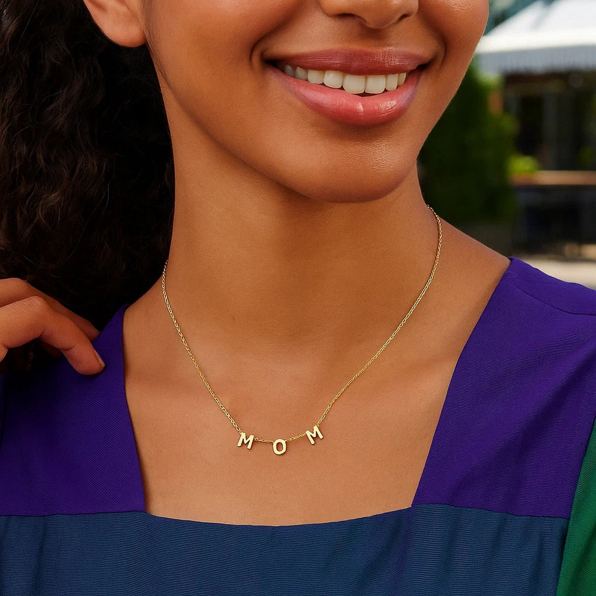 10K Yellow Gold Polished Mom Necklace