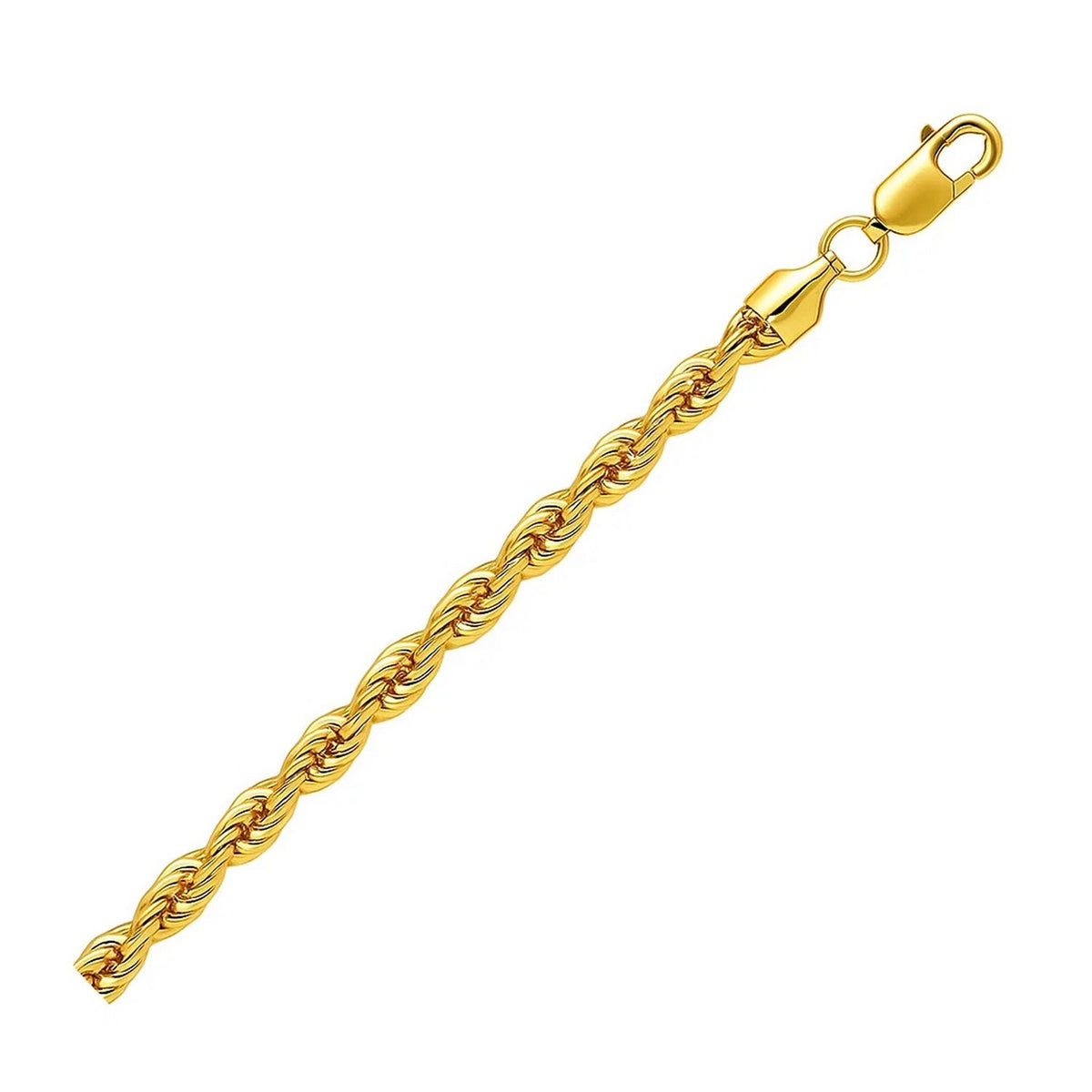10K Yellow Gold Hollow Diamond Cut Rope Chain (5.00 mm)