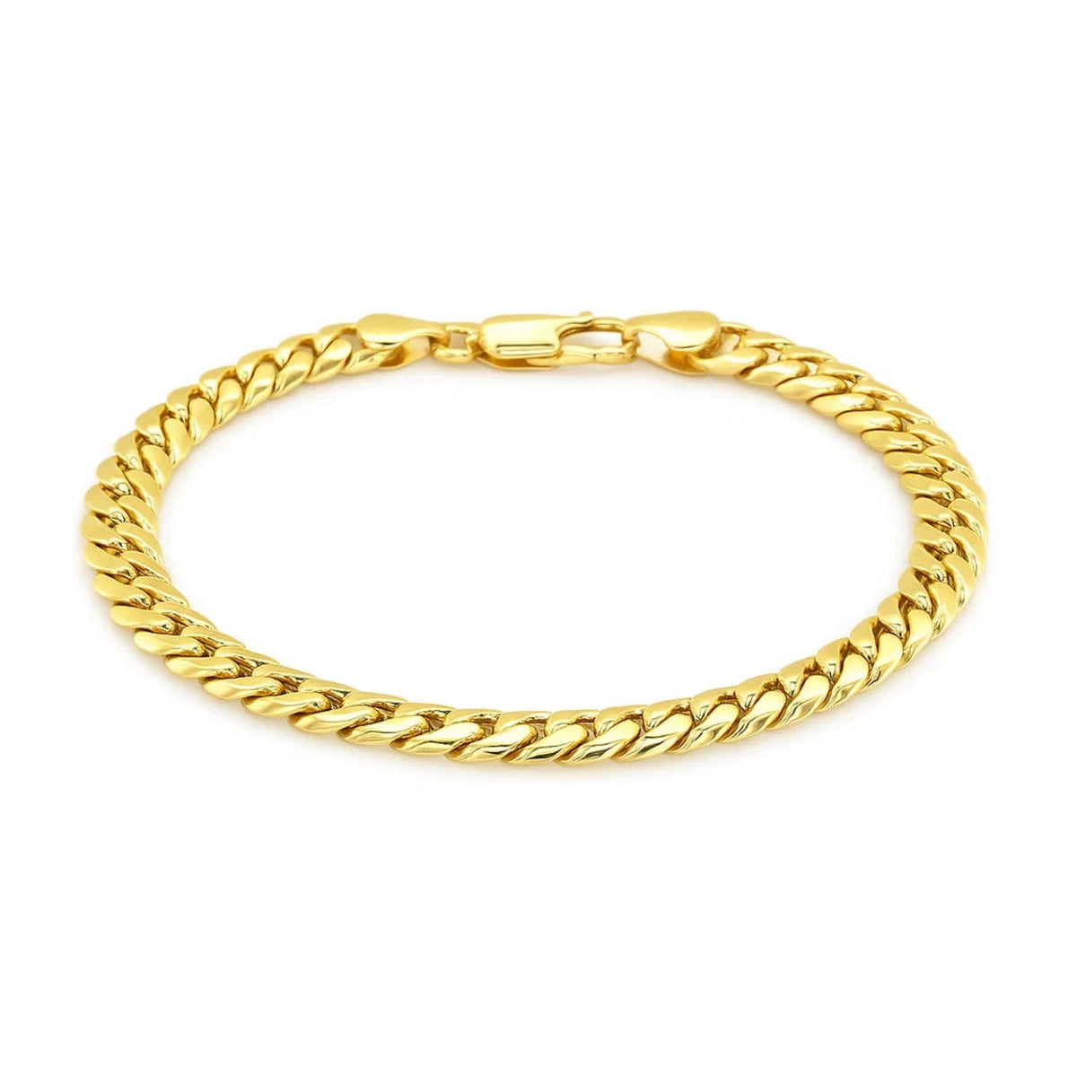 10k Yellow Gold Semi Solid Miami Cuban Bracelet (6.60 mm)