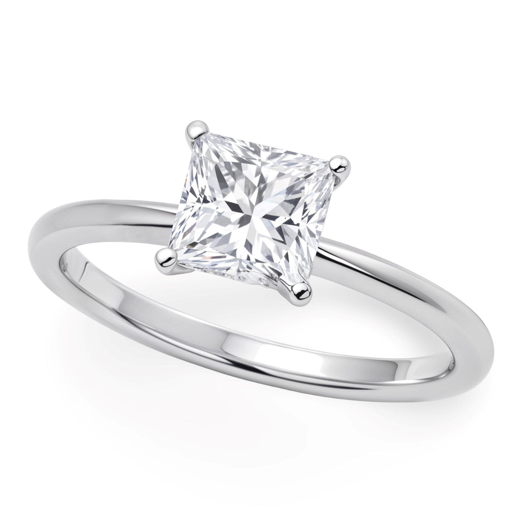 1 Carat Princess Lab Grown IGI G/VS1 Diamond Solitaire Ring in 10K White Gold