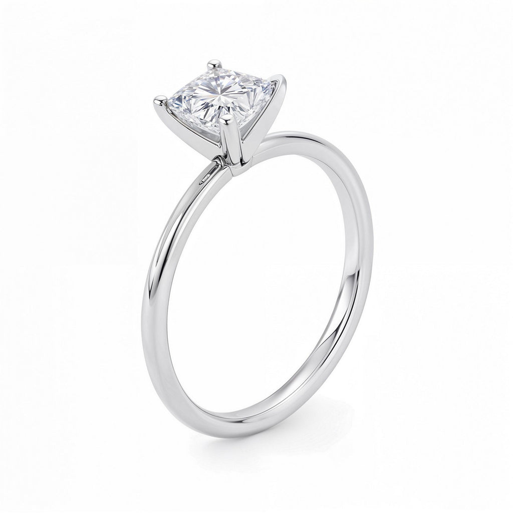 1 Carat Princess Lab Grown IGI G/VS1 Diamond Solitaire Ring in 10K White Gold