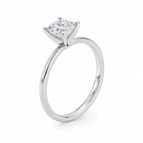 1 Carat Princess Lab Grown IGI G/VS1 Diamond Solitaire Ring in 10K White Gold