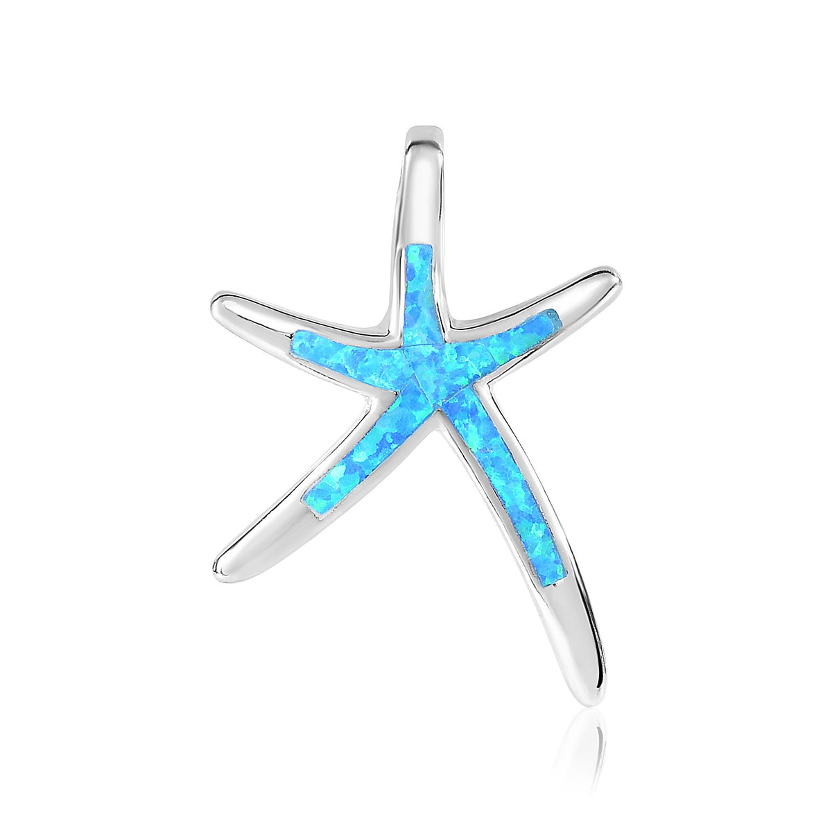 Sterling Silver Starfish Pendant with Opal