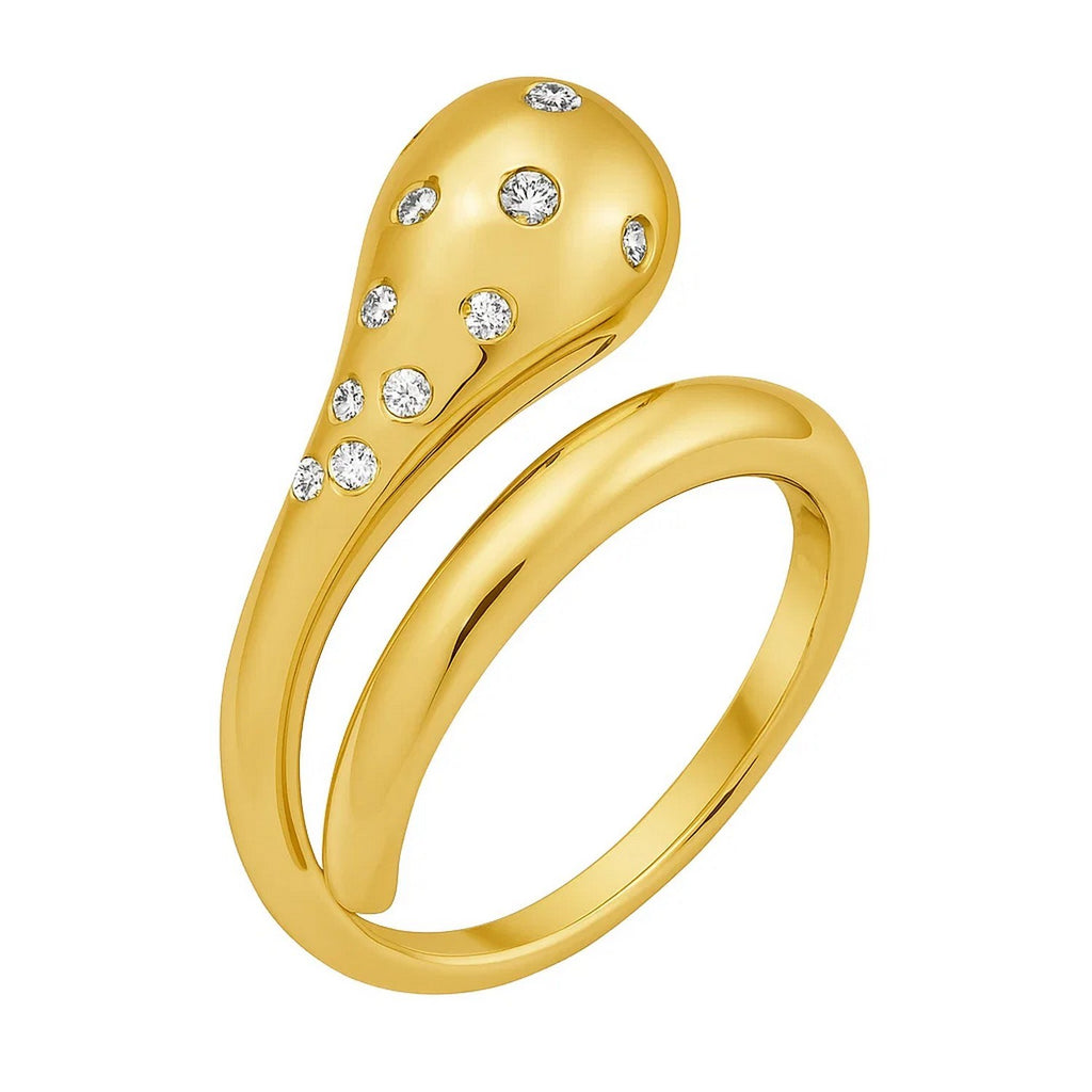 14K Yellow Gold Diamond Cut Stackable Ring (8.40 mm)