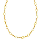14K Yellow Gold Five and One Oval Link Chain Necklace