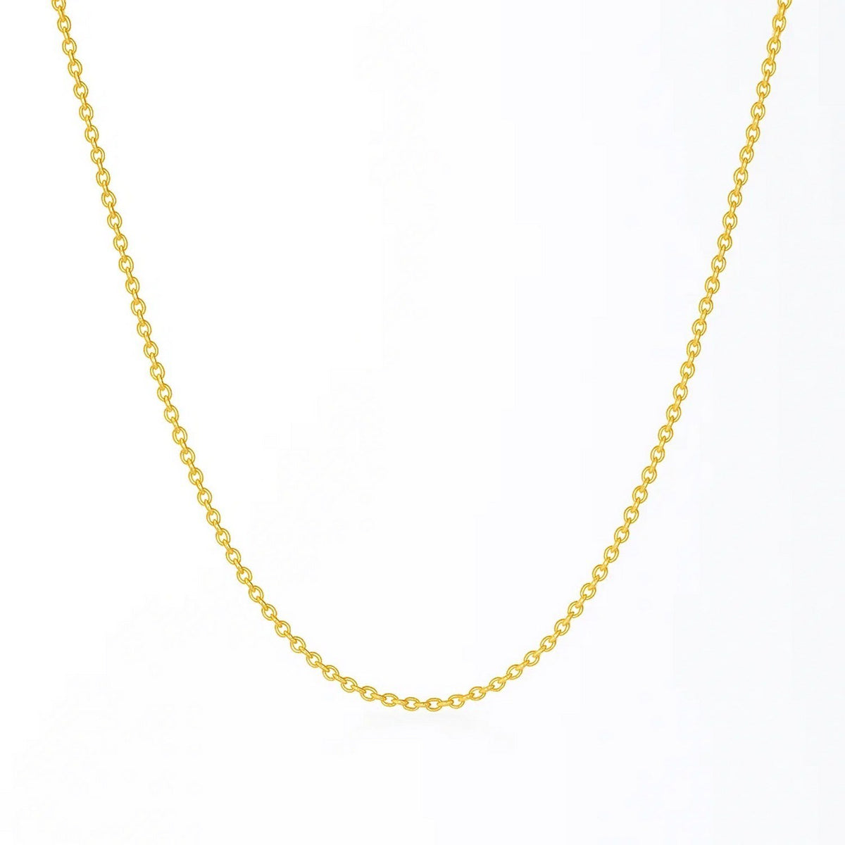 14k Yellow Gold Round Cable Link Chain (1.30 mm)