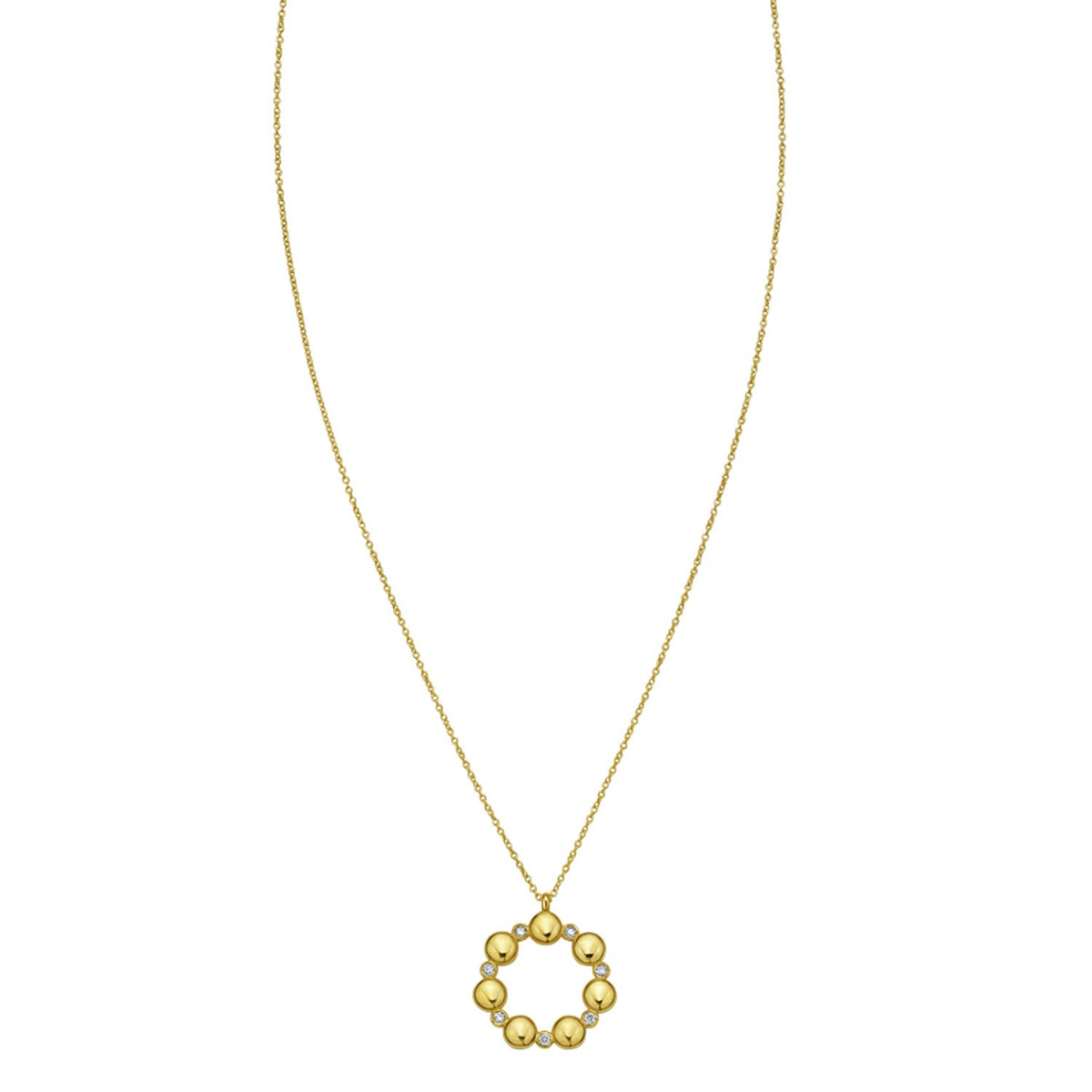 14K Yellow Gold Diamond Cut Cable Chain Necklace