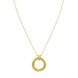 14K Yellow Gold Interlocking Diamond Cut Trinity Necklace