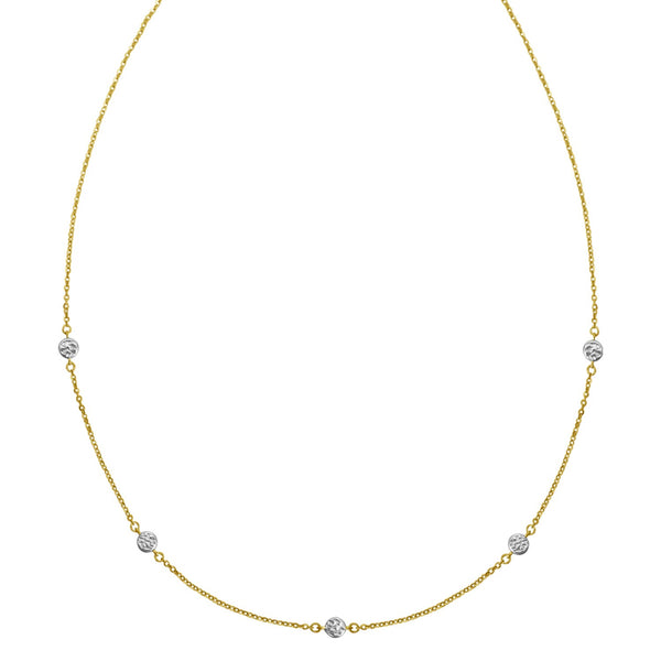 14K Two Tone Gold Classic Paperclip Chain Necklace