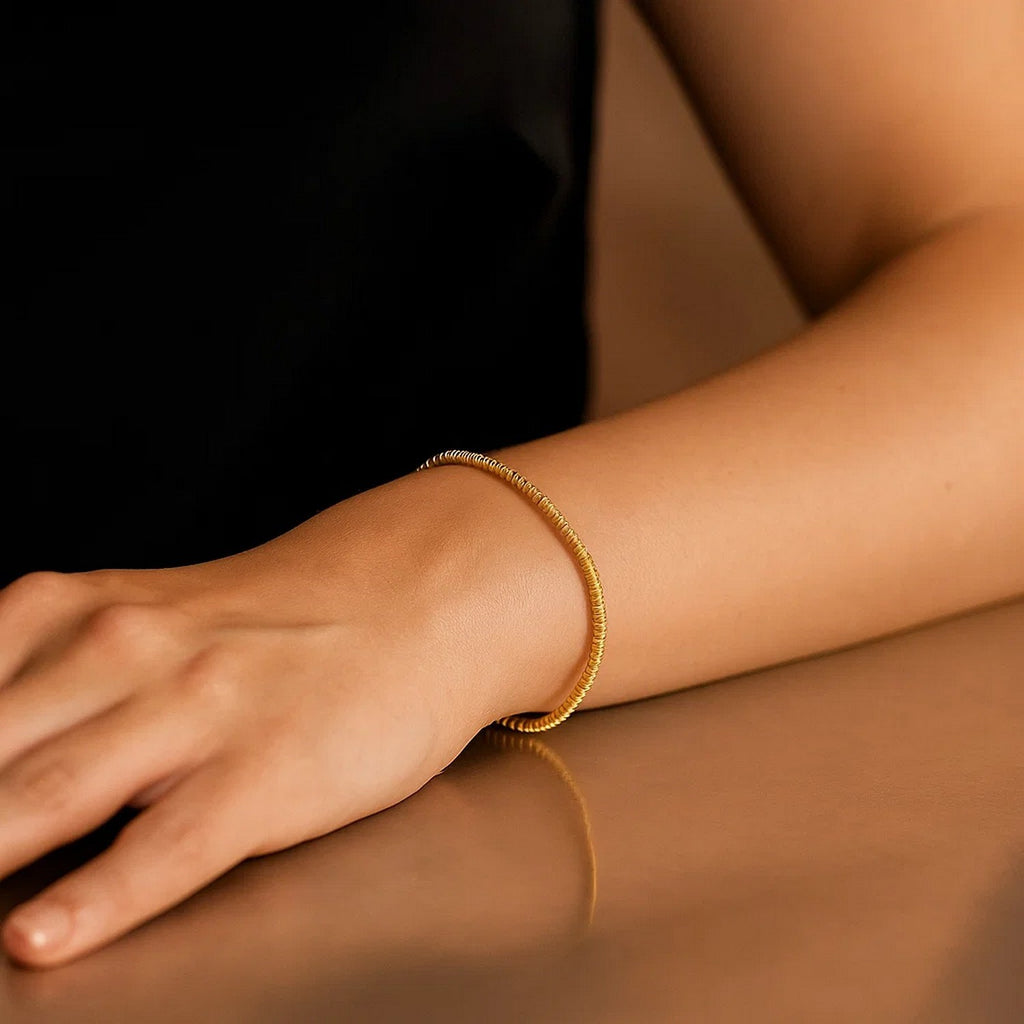 14K Yellow Gold Sparkle Spring Chain Bracelet (2.10 mm)