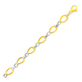 Twisted Oval Chain Bracelet in 14k Two Tone Gold (7.40 mm)
