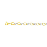 Twisted Oval Chain Bracelet in 14k Two Tone Gold (7.40 mm)