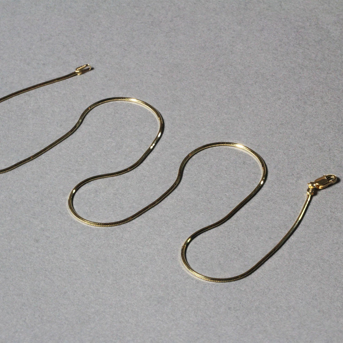 1.0mm 14K Yellow Gold Octagonal Shiny Snake Chain
