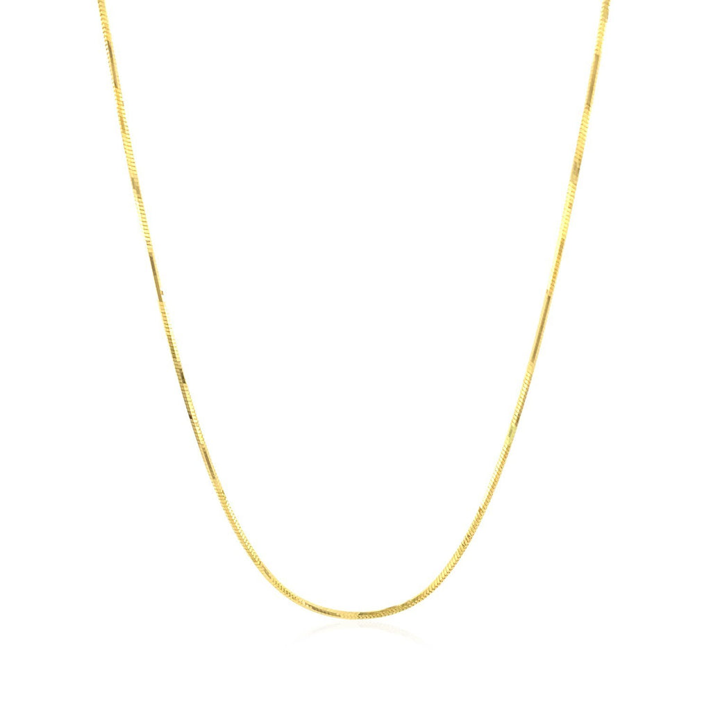 1.0mm 14K Yellow Gold Octagonal Shiny Snake Chain