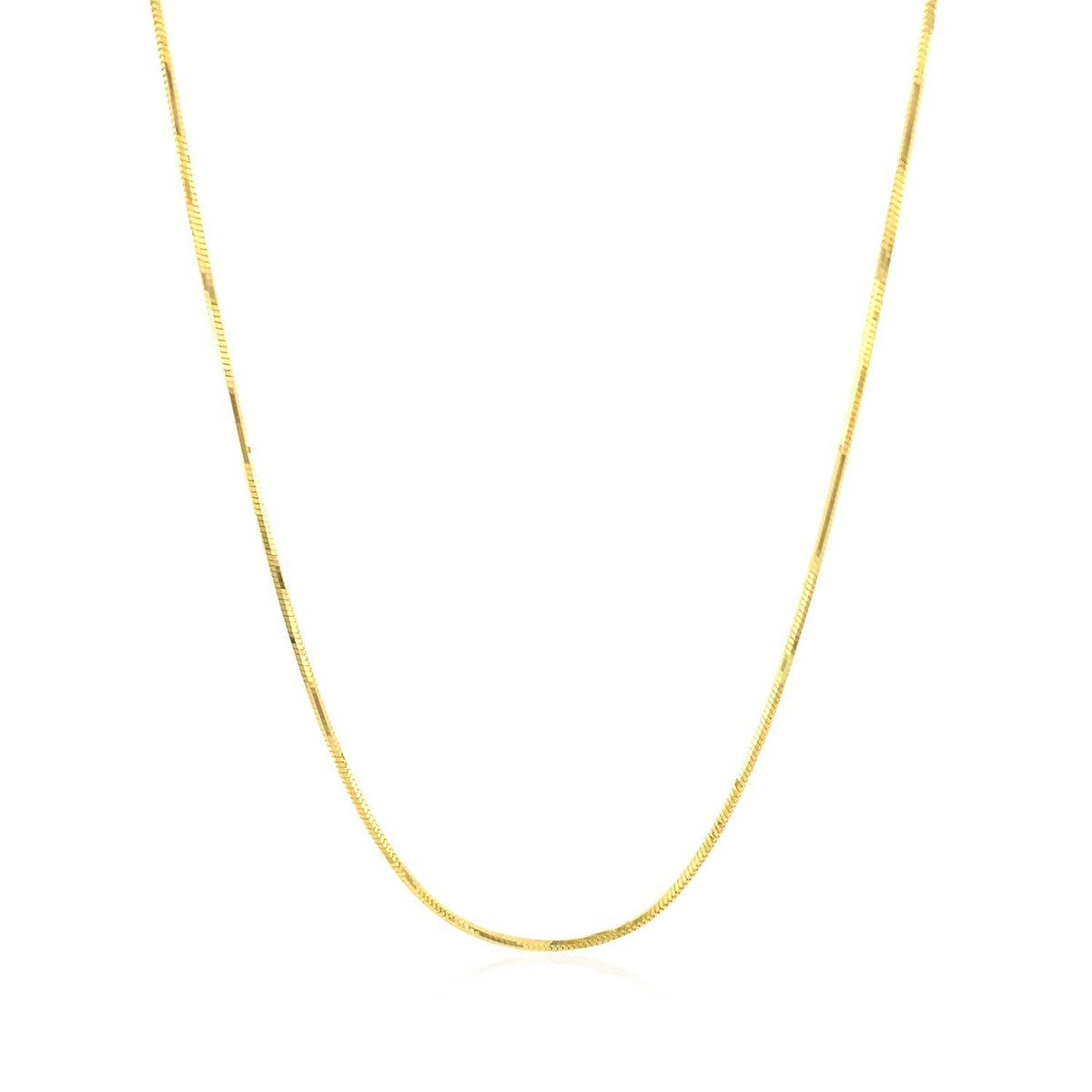 1.0mm 14K Yellow Gold Octagonal Shiny Snake Chain