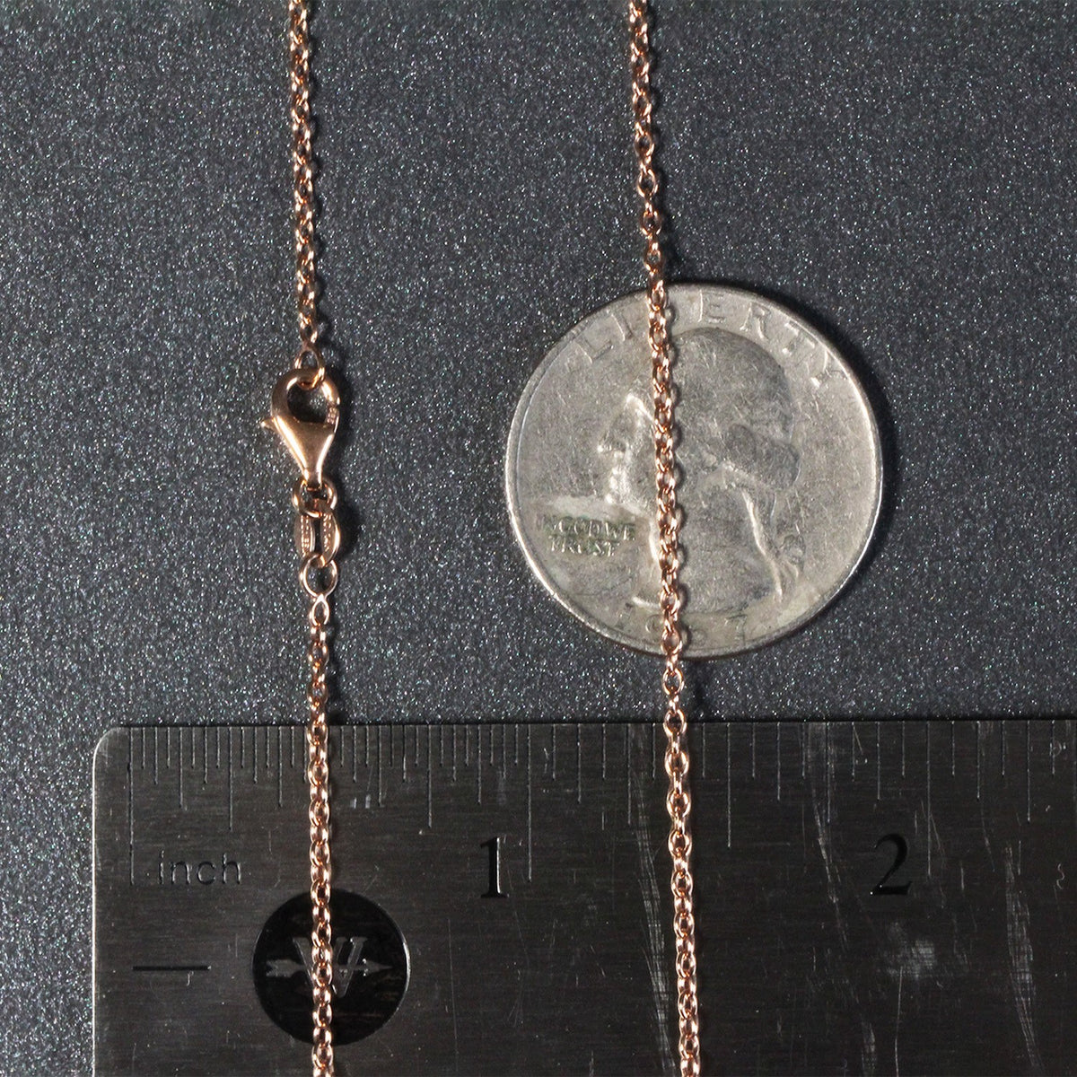 14k Rose Gold Round Cable Link Chain (1.50 mm)