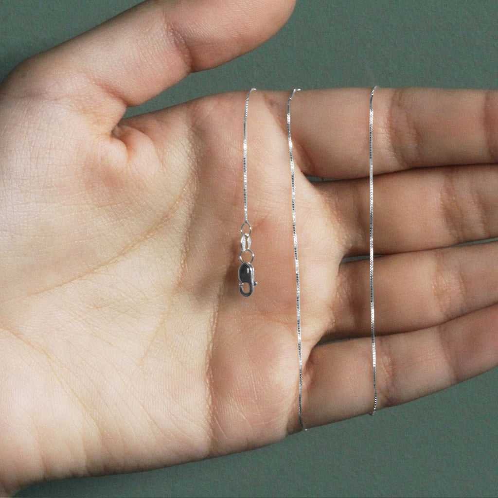 10k White Gold Classic Box Chain (0.45 mm)