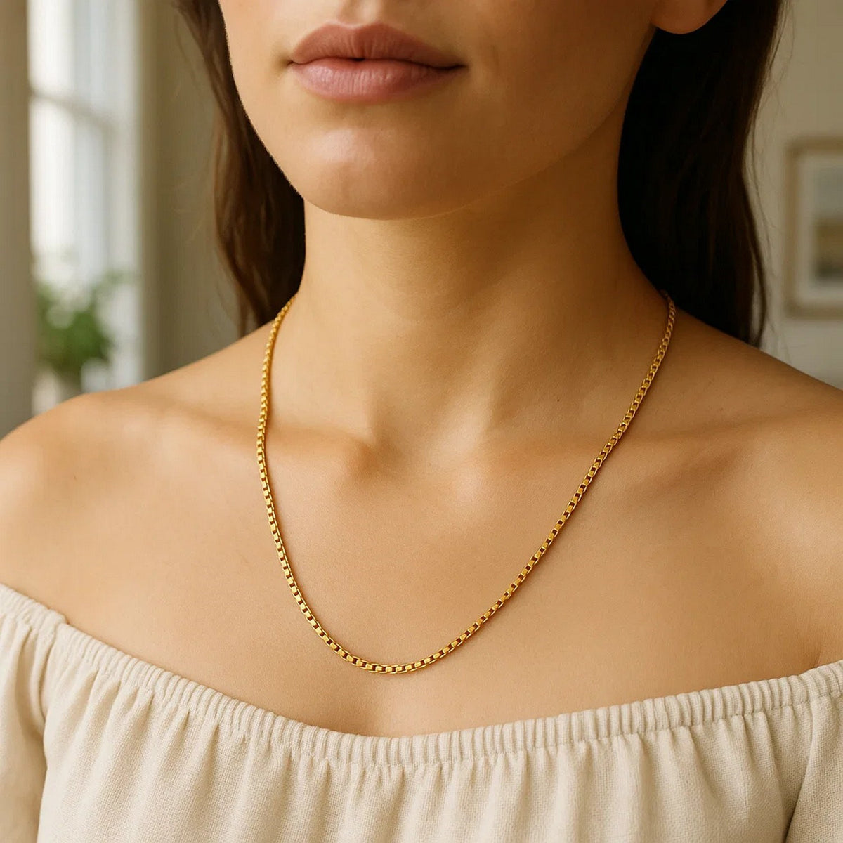 14k Yellow Gold Round Box Chain (1.3 mm)