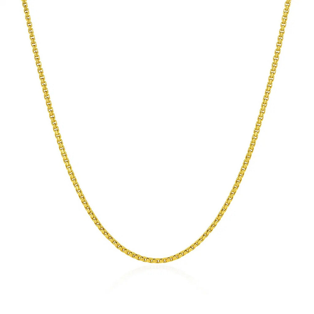 14k Yellow Gold Round Box Chain (1.3 mm)