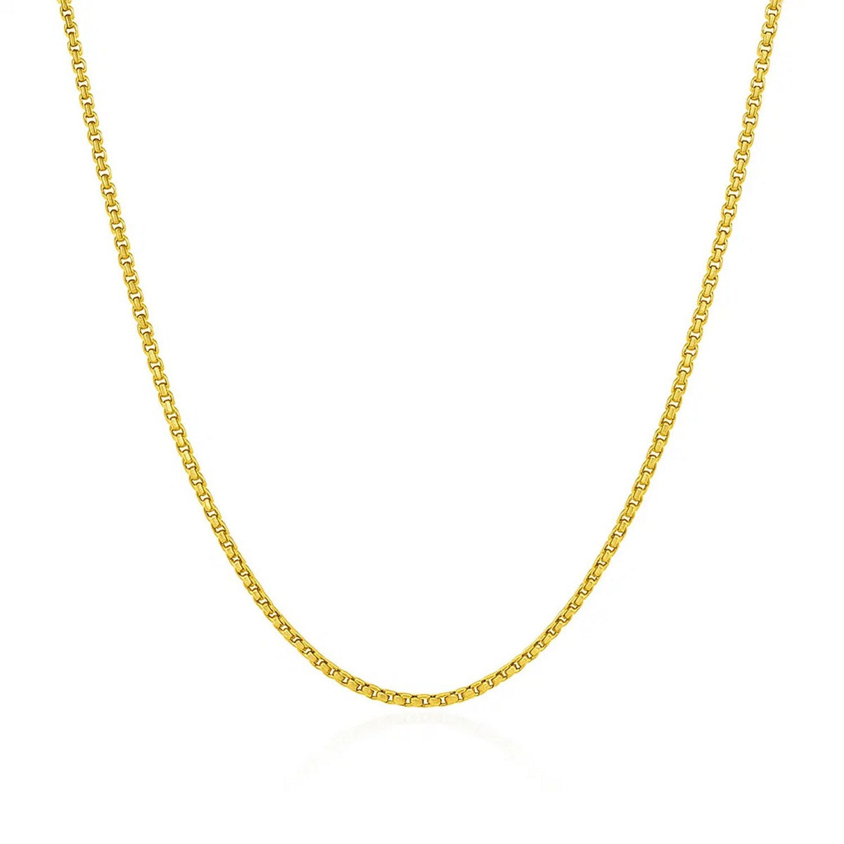 14k Yellow Gold Round Box Chain (1.3 mm)