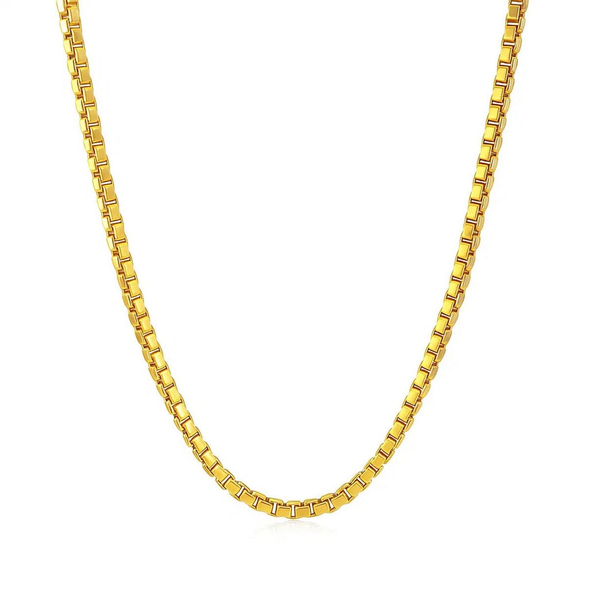 14k Yellow Gold Semi Solid Box Chain (2.10 mm)