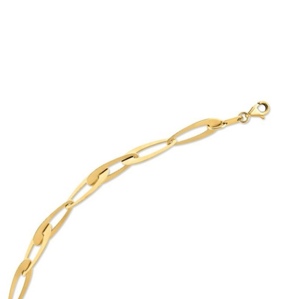 14k Yellow Gold Italian Oval Links Bracelet (5.40 mm)