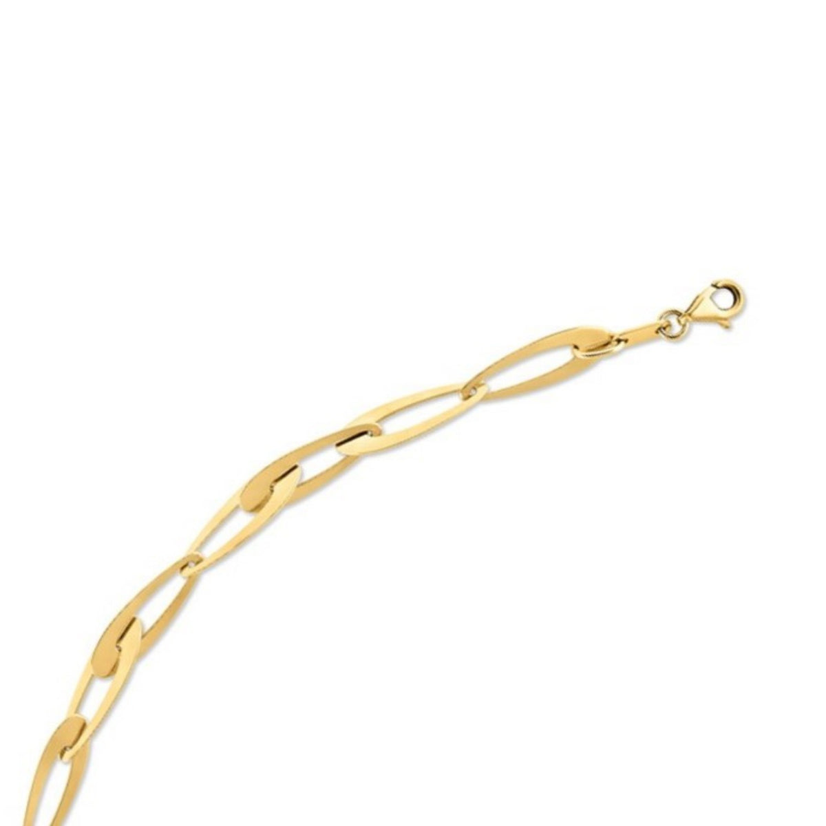14k Yellow Gold Italian Oval Links Bracelet (5.40 mm)