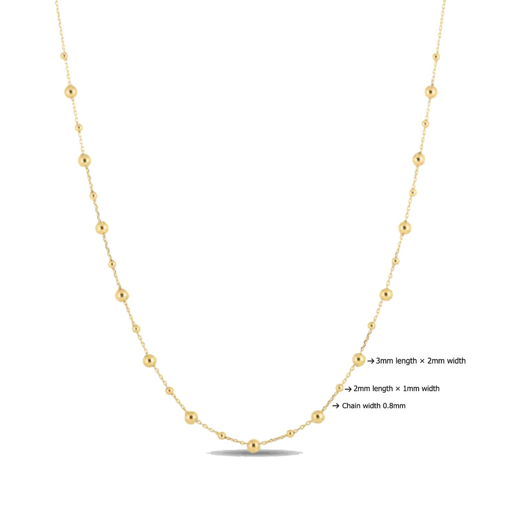 14k Yellow Gold Bead Necklace
