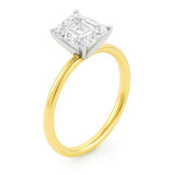 3 Carat Emerald Lab Grown IGI G/VS1 Diamond Solitaire Ring in 14K Yellow Gold