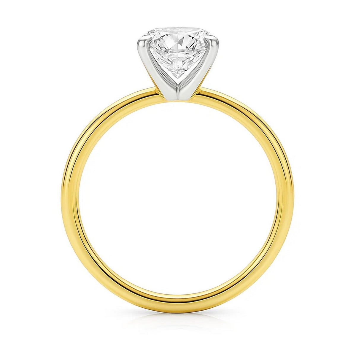 3 Carat Emerald Lab Grown IGI G/VS1 Diamond Solitaire Ring in 10K Yellow Gold