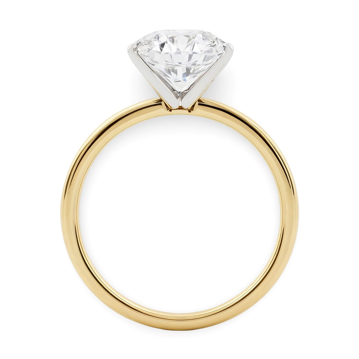 2 Carat Round Lab Grown IGI G/VS1 Diamond Solitaire Ring in 14K Yellow Gold