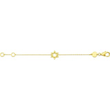 14k Yellow Gold Star of David Bracelet
