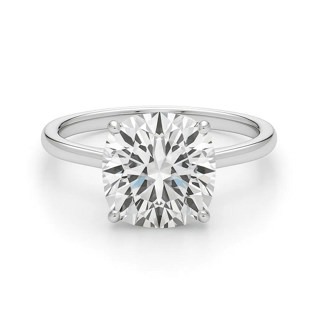 5 Carat Cushion Lab Grown IGI G/VS1 Diamond Solitaire Ring in 10K White Gold