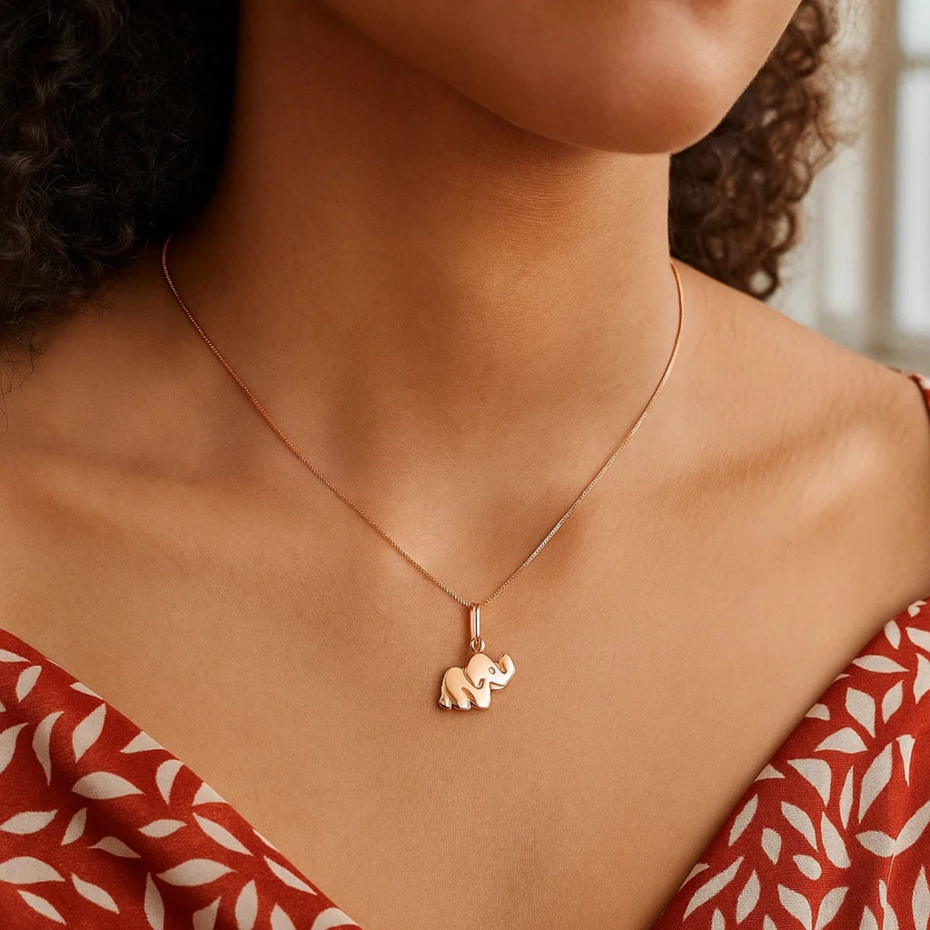 Elephant Pendant in 10k Rose Gold