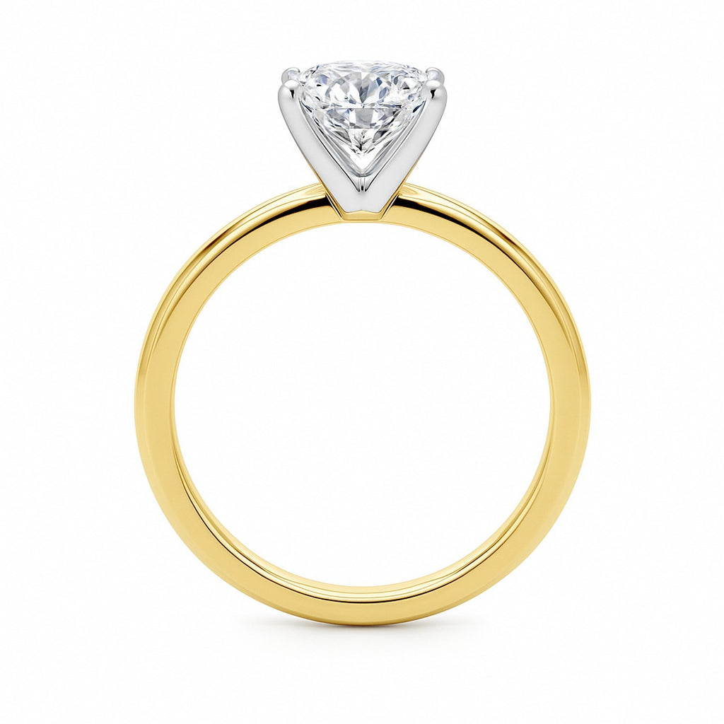 1.50Ct Cushion Lab Grown IGI G/VS1 Diamond Ring in 14K Yellow Gold