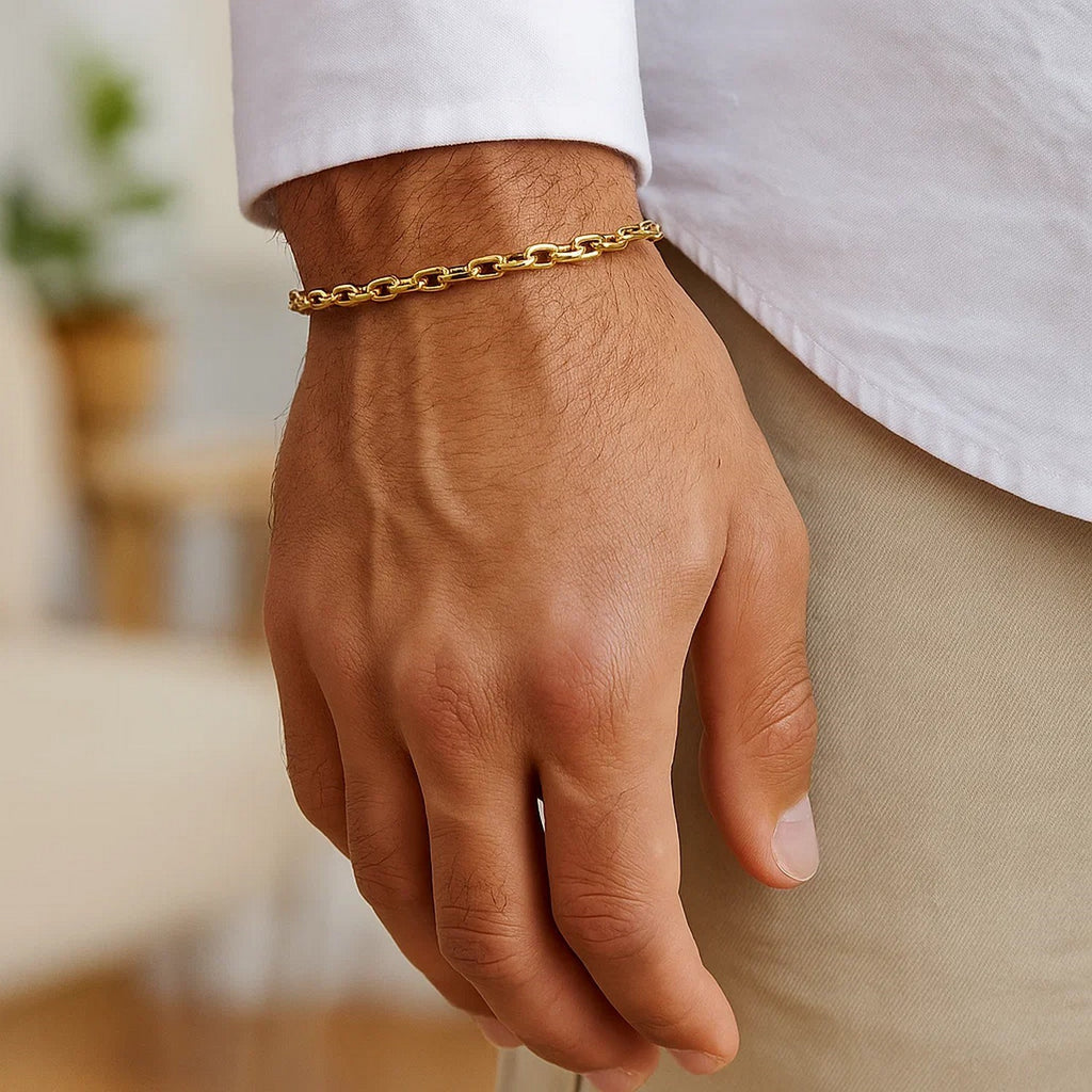 14k Yellow Gold French Cable Chain Bracelet  (3.60 mm)